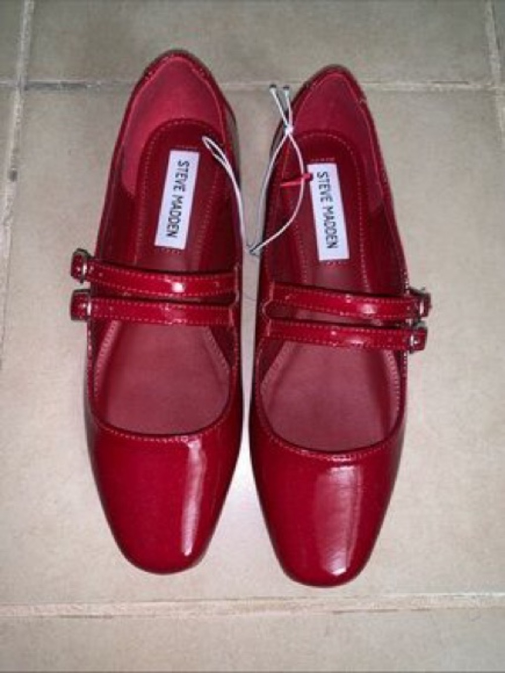 Women’s Steve Madden Mary Jane Ballerina Flats in Red Patent Leather